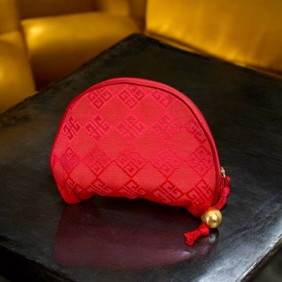 Givenchy Vintage Parfumes Red Pouch with Gold Bead - Picture 1 of 6